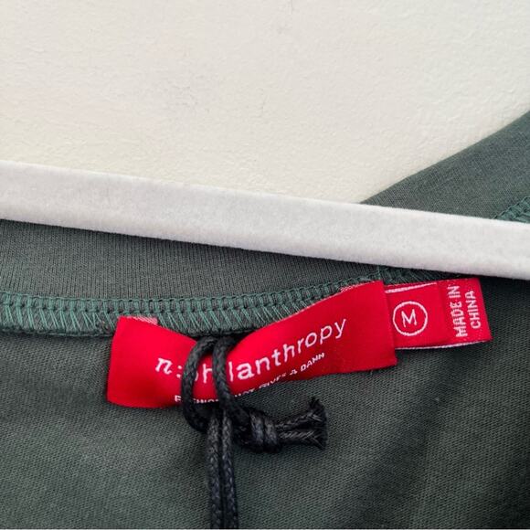 n:philanthropy NEW Erro Henley Off Shoulder Long Sleeve Henley Top Winter Moss - Picture 5 of 8